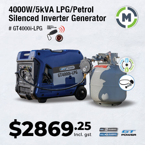 LPG And Petrol Dual Fuel GT Power Silenced Inverter 4000W Generator
