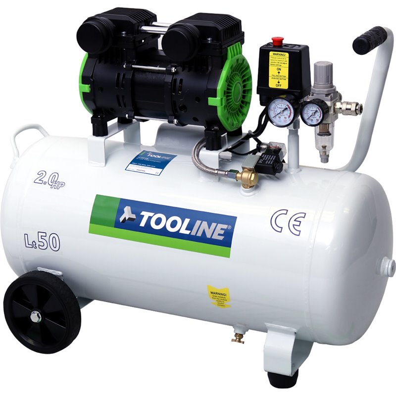 Tooline 50L Oilless 1500W Compressor - Clean Air Delivered Quietly