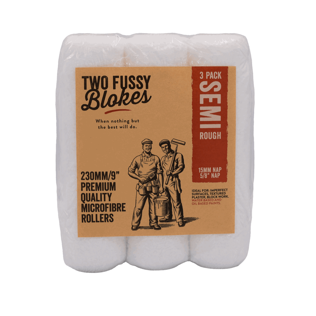 Two Fussy Blokes Microfibre Roller Sleeve, 230mm x 15mm Nap 
