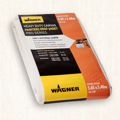 2XL - Wagner Heavy Duty Canvas Painters Drop Sheets - 12' x 18' (3.6m x 5.4m)