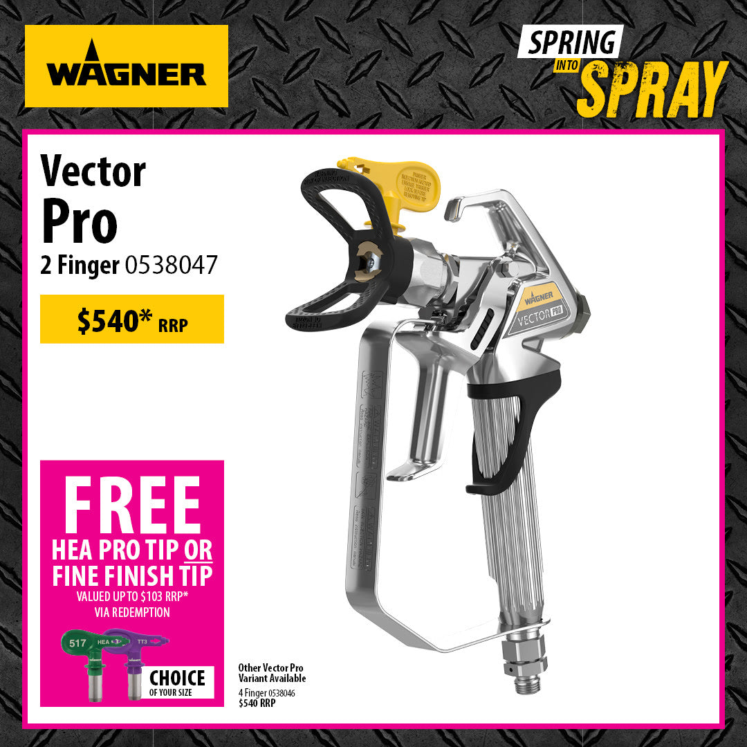 Wagner Vector Pro Airless Spray Gun - 2 & 4 Finger Trigger Options