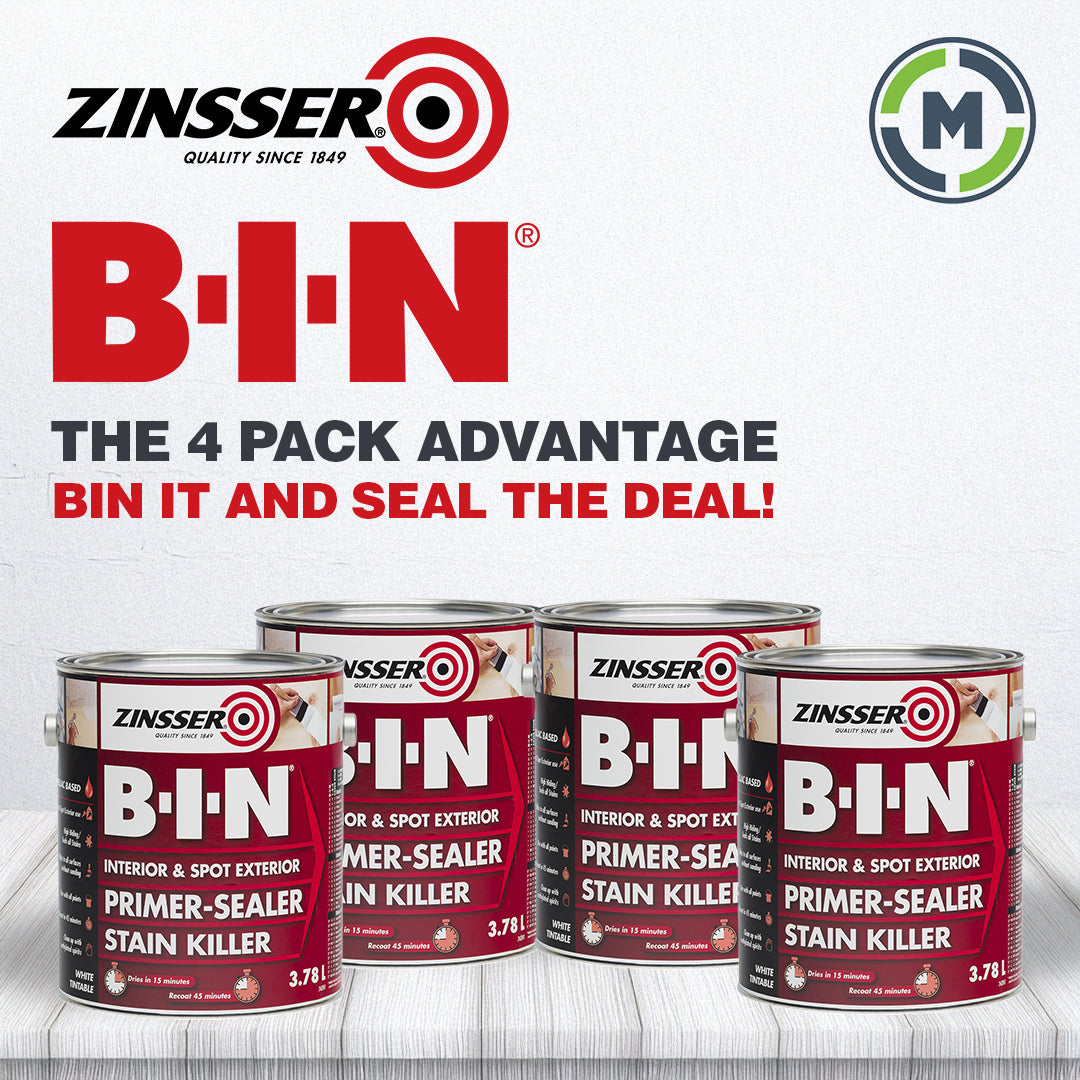 Zinsser BIN Sealer - Buy The Box 4 x 3.75L Tins