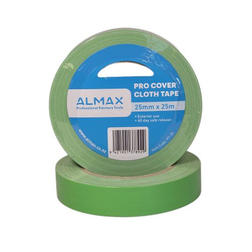 36 Rolls x 25mm ProCover Green Cloth Exterior Masking Tape  - Ideal For Concrete Applications