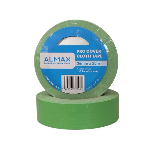 36 Rolls x 36mm ProCover Green Cloth Exterior Masking Tape  - Ideal For Concrete Applications