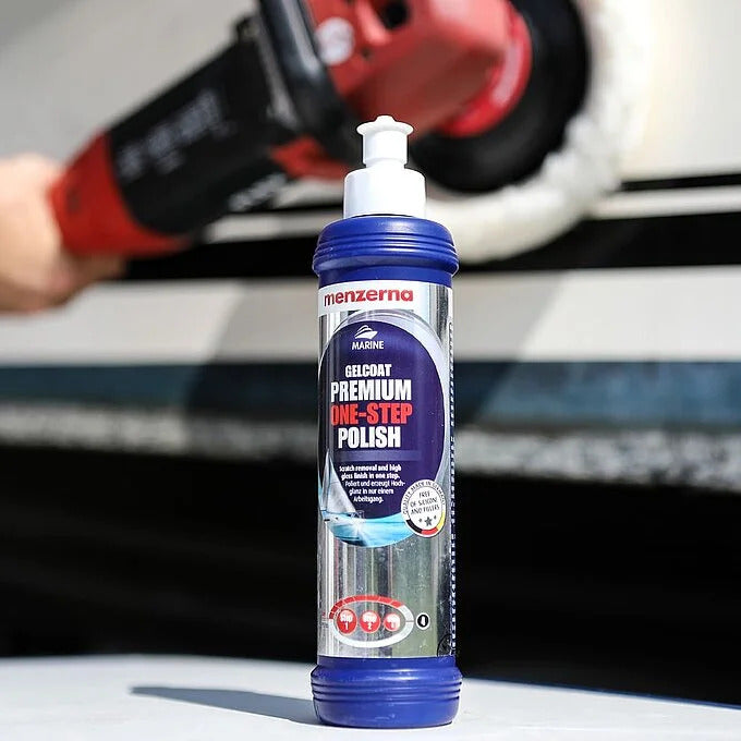 Bottle of Menzerna marine gel coat polish 