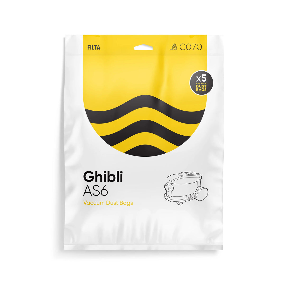 Filta Ghibli AS6 Vacuum Cleaner Bags, 5 Pack