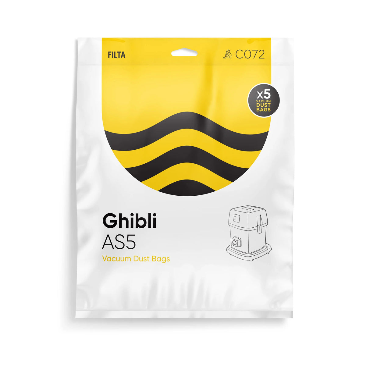 Filta Ghibli AS5 Vacuum Cleaner Bags, 5 Pack