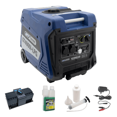 LPG And Petrol Dual Fuel GT Power Silenced Inverter 4000W Generator - Solar Backup Package