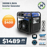GT3800Ei Electric Start Inverter Generator - 3800W Max Power