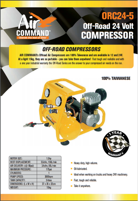Air Command 24V Off-Roader Compressor ORC24-5 Brochure