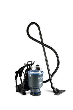 Pacvac Thrift 650 Backpack Vacuum with plastic wand and combination floor tool