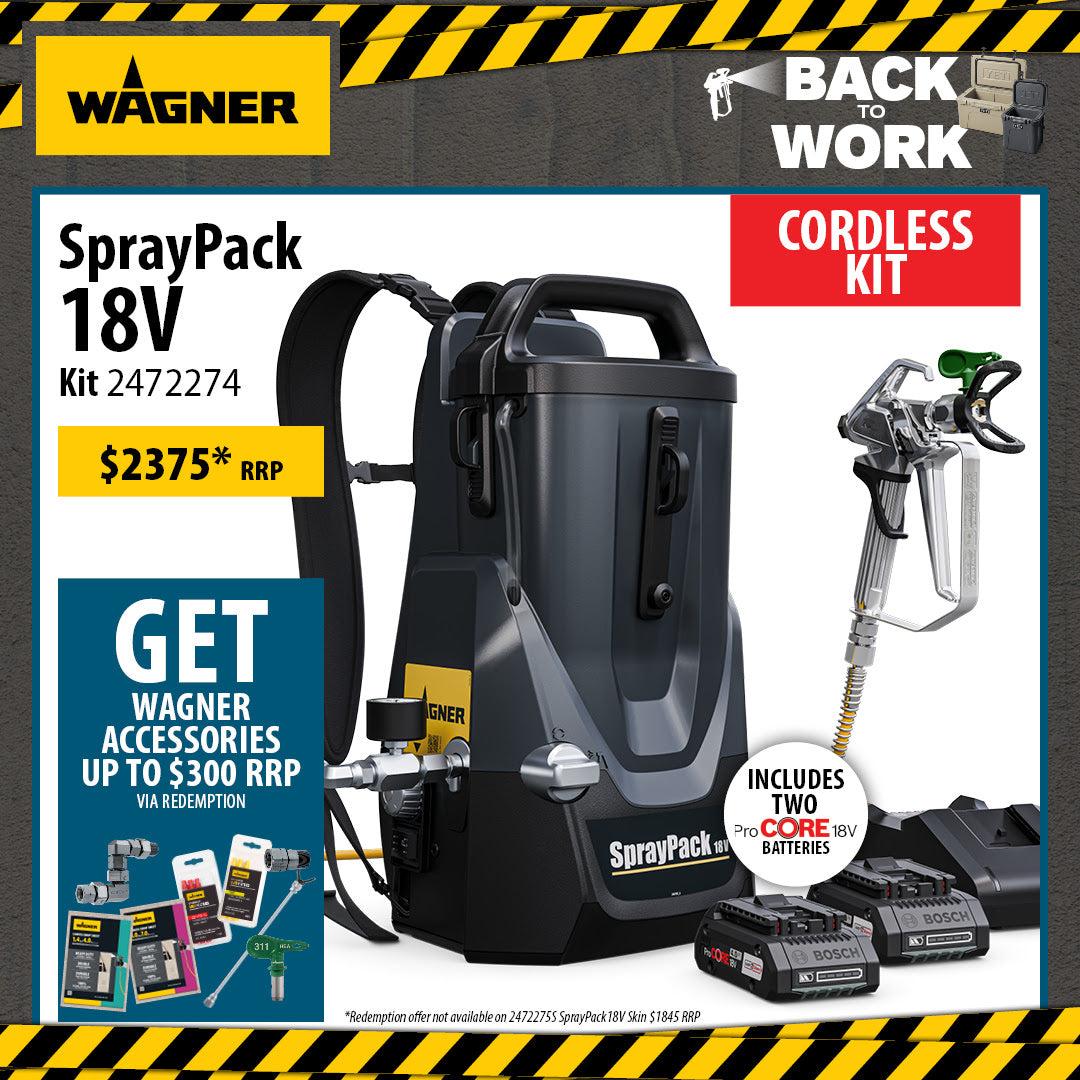 Wagner 18V SprayPack Professional Airless Sprayer - Bonus $300 Wagner Accessories